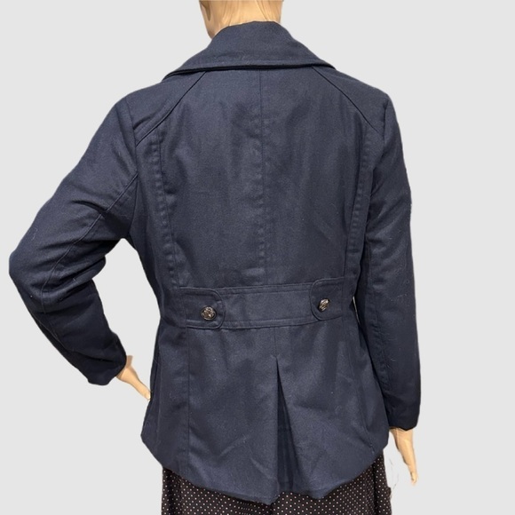 Yoki Double Breasted Pea Coat Size 1X Navy Blue, Lined, Pockets Wool Blend, NWT - Picture 10 of 16
